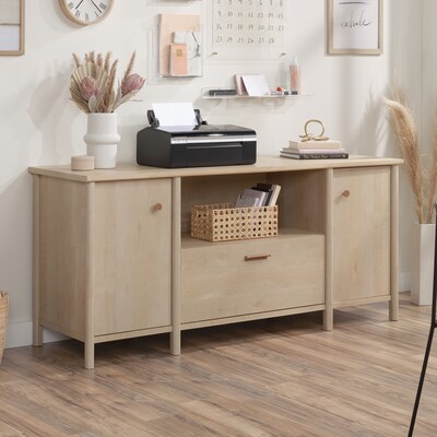 Sauder Whitaker Point 30H Storage Credenza with 3 Shelves, Natural Maple (429375)