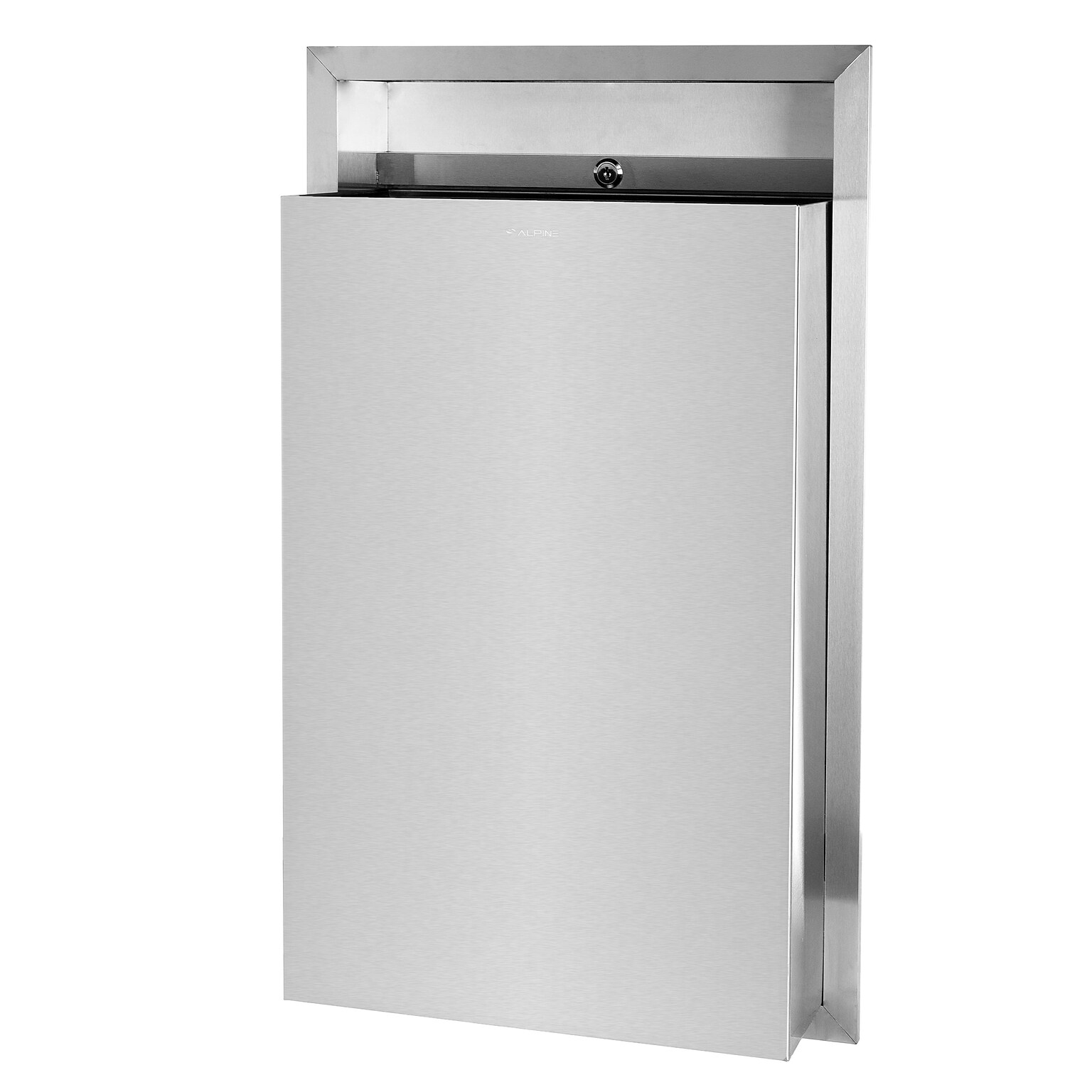 Alpine Industries Metal Indoor Trash Can, 12 Gallon, Stainless Steel (493)