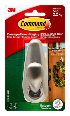 Command Outdoor Forever Classic Large Metal Hook (FC13-BN-AWES)