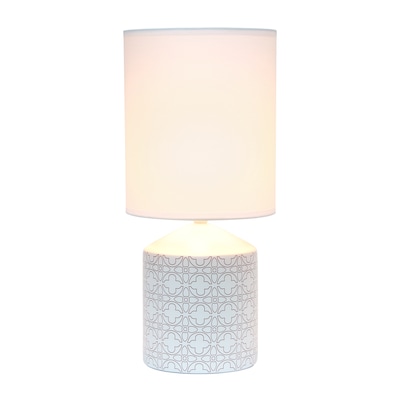 Simple Designs Fresh Prints Table Lamp, Tan Flowers (LT2077-FLO)