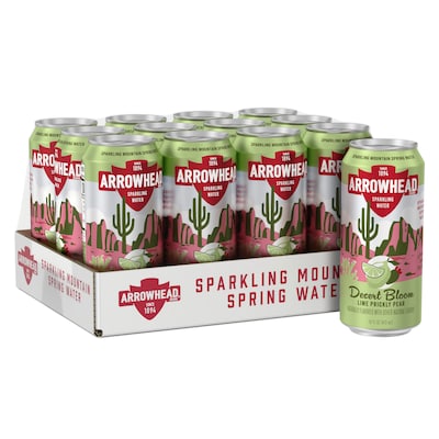 Arrowhead Lime Prickly Pear Flavored Sparkling Spring Water 12 oz., 24 Cans/Carton (19990630)