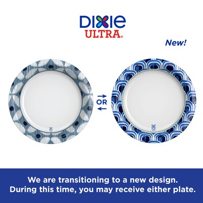 Dixie Ultra Deep Dish 9.5 Paper Plates, Blue/White, 18 Plates/Pack (15951C)