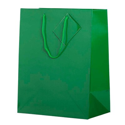 JAM Paper Gift Bag, 10" x 5" x 13", Green, 6 Bags/Pack (673GLgra)
