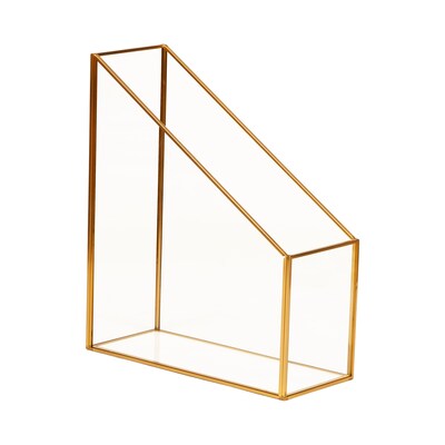 Mind Reader Glass/Copper File Holder, Gold (BW-GLD)