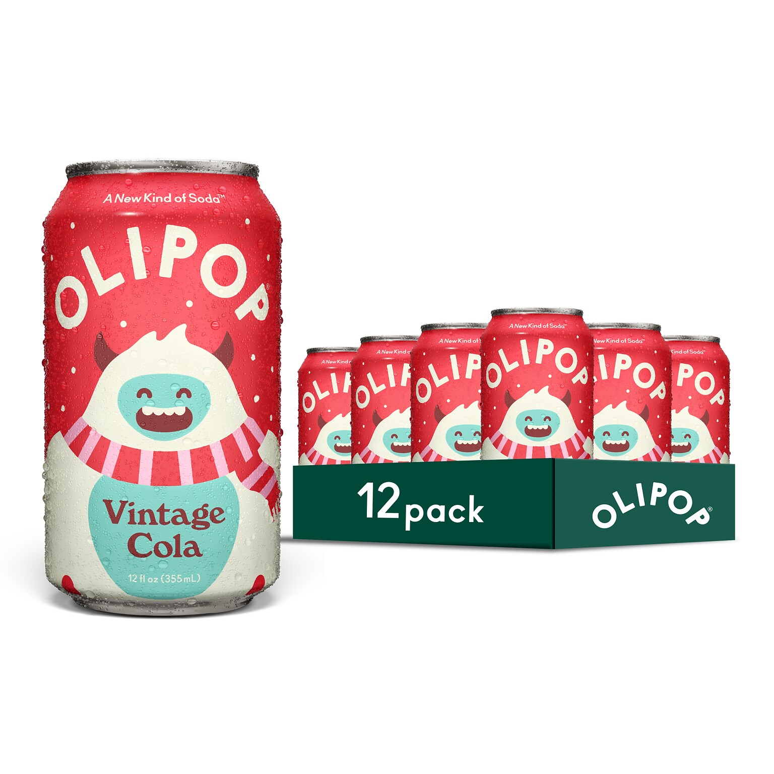 Olipop Prebiotic Vintage Cola, 12 fl. oz., 12 Cans/Carton (ICO70292)