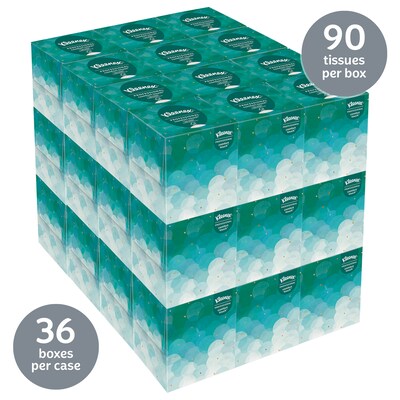 Kleenex Boutique Standard Facial Tissue, 2-Ply, 90 Sheets/Box, 36 Boxes/Pack (21270)
