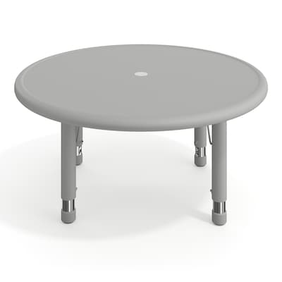 Flash Furniture Wren 33" Round Activity Table, Height Adjustable, Soft Gray (YUYCX072RDTBSGY)