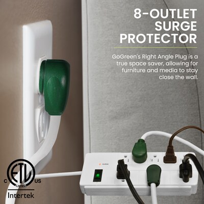 GoGreen Power 6' Surge Protector, 8 Outlet, White (GG-18316WH)