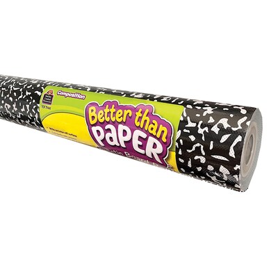 Teacher Created Resources Better Than Paper Composition Bulletin Board Paper Roll, 4' x 12', Black/White, 4/Pack (TCR32473)