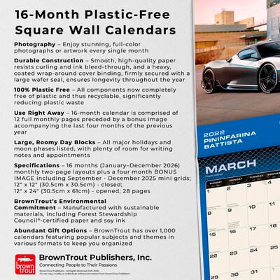 2026 BrownTrout Supercars 12" x 12" Monthly Wall Calendar (9798330705733)