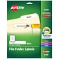 Avery TrueBlock Laser/Inkjet File Folder Labels, 2/3 x 3 7/16, White, 750 Labels/Pack (8366)