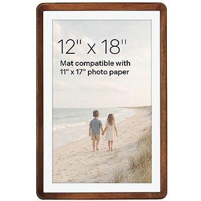 Excello Brands 12 x 18 Wood Picture Frame, Brown (PF-1218-BTWD)