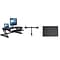 Rocelco 37.5 Height Adjustable Standing Desk Converter with Dual Monitor Arm - Anti Fatigue Mat, Bl