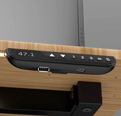 VersaDesk Foundry Bench 60"W Electric Rectangular Adjustable Standing Desk, Bamboo/Black (FB6030-BNB-APP)