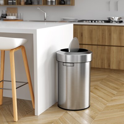 iTouchless 17 Gallon (64 Liter) Titan Swing Top Trash Can, Silver