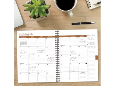 2024-2025 Willow Creek Basic Black 6.5" x 8.5" Academic Weekly & Monthly Planner, Paper Cover, Black/Brown (47729)