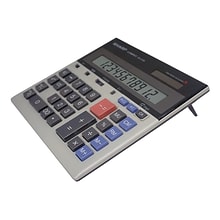 Sharp QS-2130 12-Digit Battery/Solar Powered Financial Calculator, Gray (QS2130)