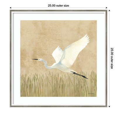 Amanti Art Egret Alighting II by Kathrine Lovell Wood Framed Wall Art Print, 25" x 25" (A42677221098)