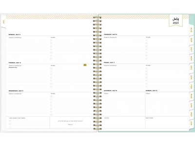2023-2024 Blue Sky Day Designer Secret Garden Mint 8.5 x 11 Academic Weekly & Monthly Planner (137