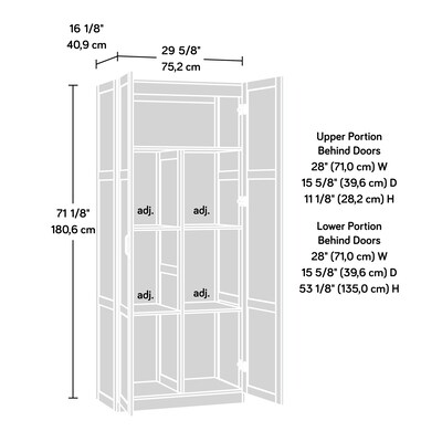 Sauder Select 71"H Storage Cabinet, White (419636)