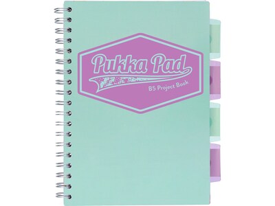 Pukka Pad Pastels 5-Subject Notebooks, 7" x 10", Ruled, 100 Sheets, Assorted Colors, 3/Pack (3032-PST)