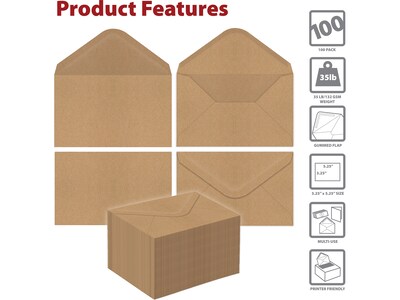 Better Office Mini Envelope, Kraft, 100/Pack (64513-100PK)