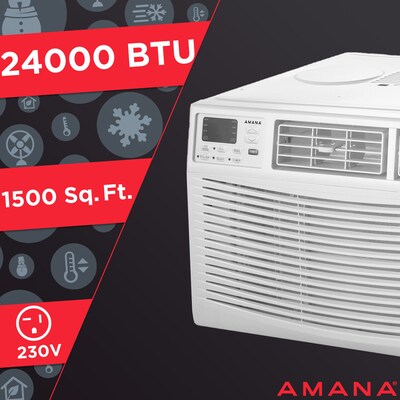 Amana 230-Volt 24,000 BTU Window Air Conditioner with Remote, White (AMAP242CW)