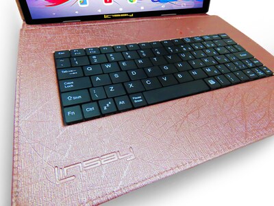 Linsay F10 Series 10.1" Tablet, Wi-Fi, Octa Core, 256GB eMMC, Android 15, with Purple Unique Oracle Keyboard Case & Briefcase