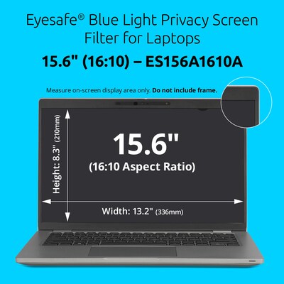 Kensington Eyesafe Blue Light Anti-Glare Privacy Screen Filter & Screen Protector for 15.6" Widescreen Laptops, 16:10