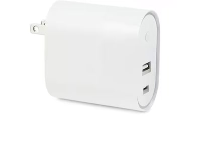 NXT Technologies Universal 2-Port, USB-C and USB-A Phone Charger, White (NX54348)
