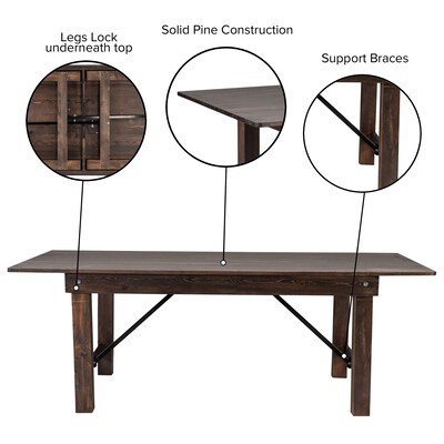 Flash Furniture HERCULES 84" Folding Farm Table, Mahogany (XAF84X40MG)