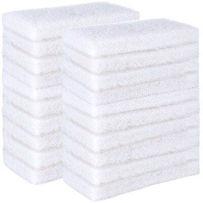BISON LIFE Light Duty Scouring Pad, White, 20 Pads/Pack (BPKH-SSCP-W-20)