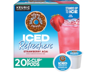 The Original Donut Shop Iced Refreshers Strawberry Acai, Keurig® K-Cup® Pods, 20/Box (5000379382)