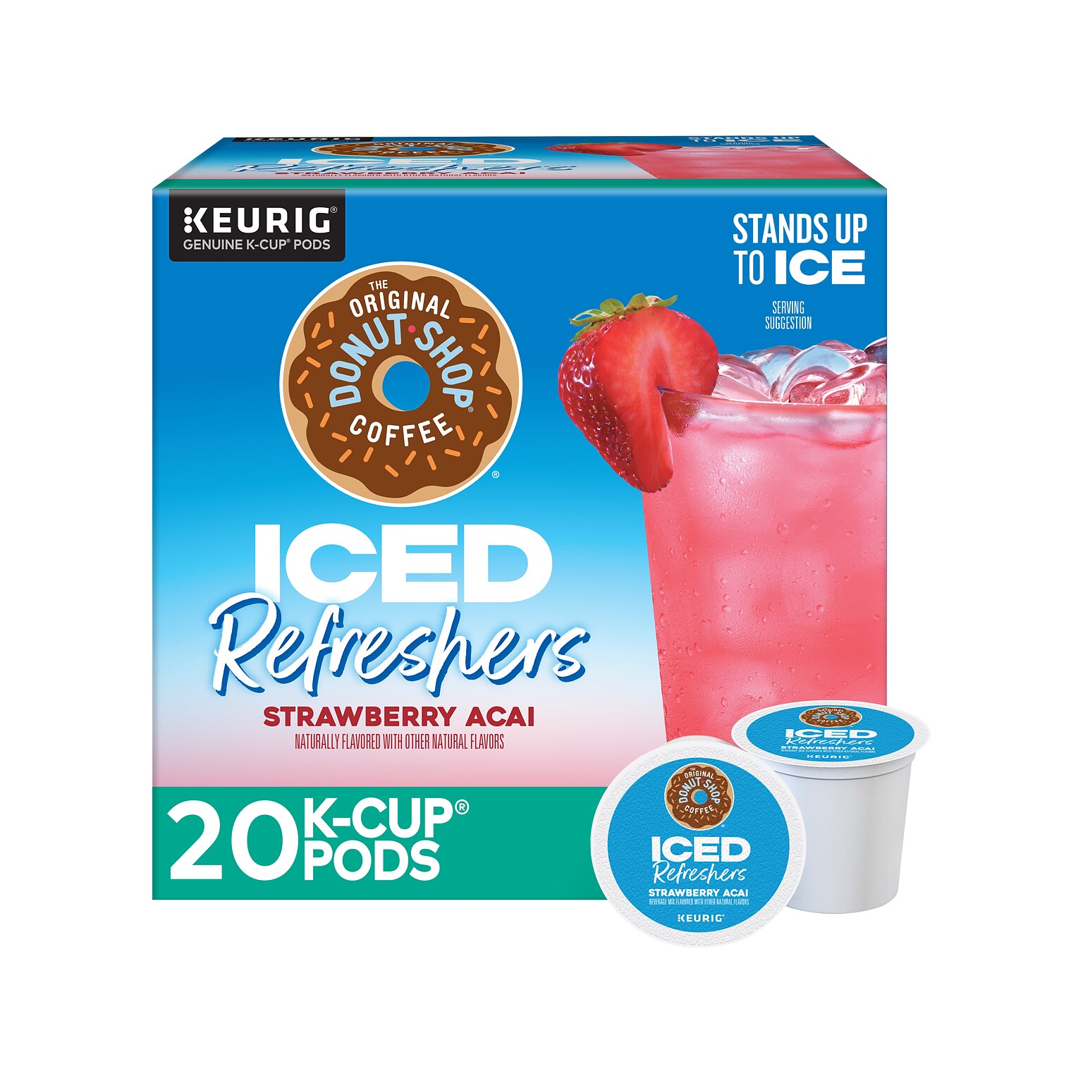 The Original Donut Shop Iced Refreshers Strawberry Acai Infused Water, Keurig® K-Cup® Pods, 20/Box (5000379382)