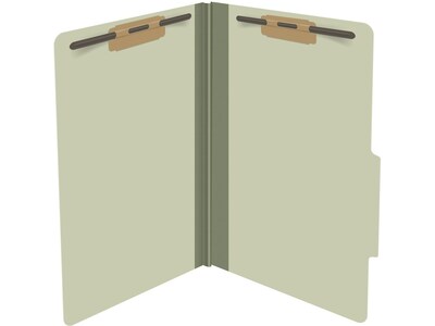 Ecom Folders Recycled Pressboard Classification Folder, 2" Expansion, Legal Size, Green, 25/Box (DV-T52-02-3GRN)