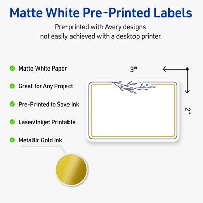 Avery Laser/Inkjet Rectangle Multipurpose Labels, 2 x 3, White, 80/Pack (S00DNE)