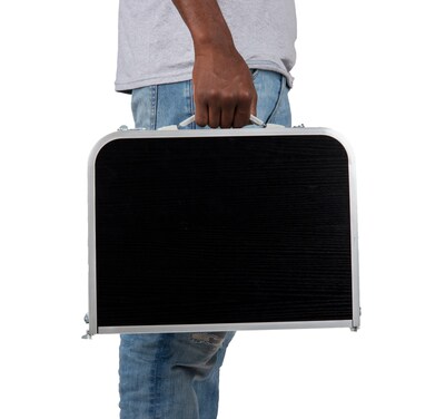 Mind Reader Woodland Collection 23.5" x 15.75" Aluminum/MDF Folding Lap Desk, Black (TAFOLAP-BLK)