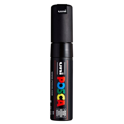 POSCA PC-7M Water Based Paint Marker, Broad Bullet Tip, Black, 2/Pack (UBCPC7MBLACK-2)