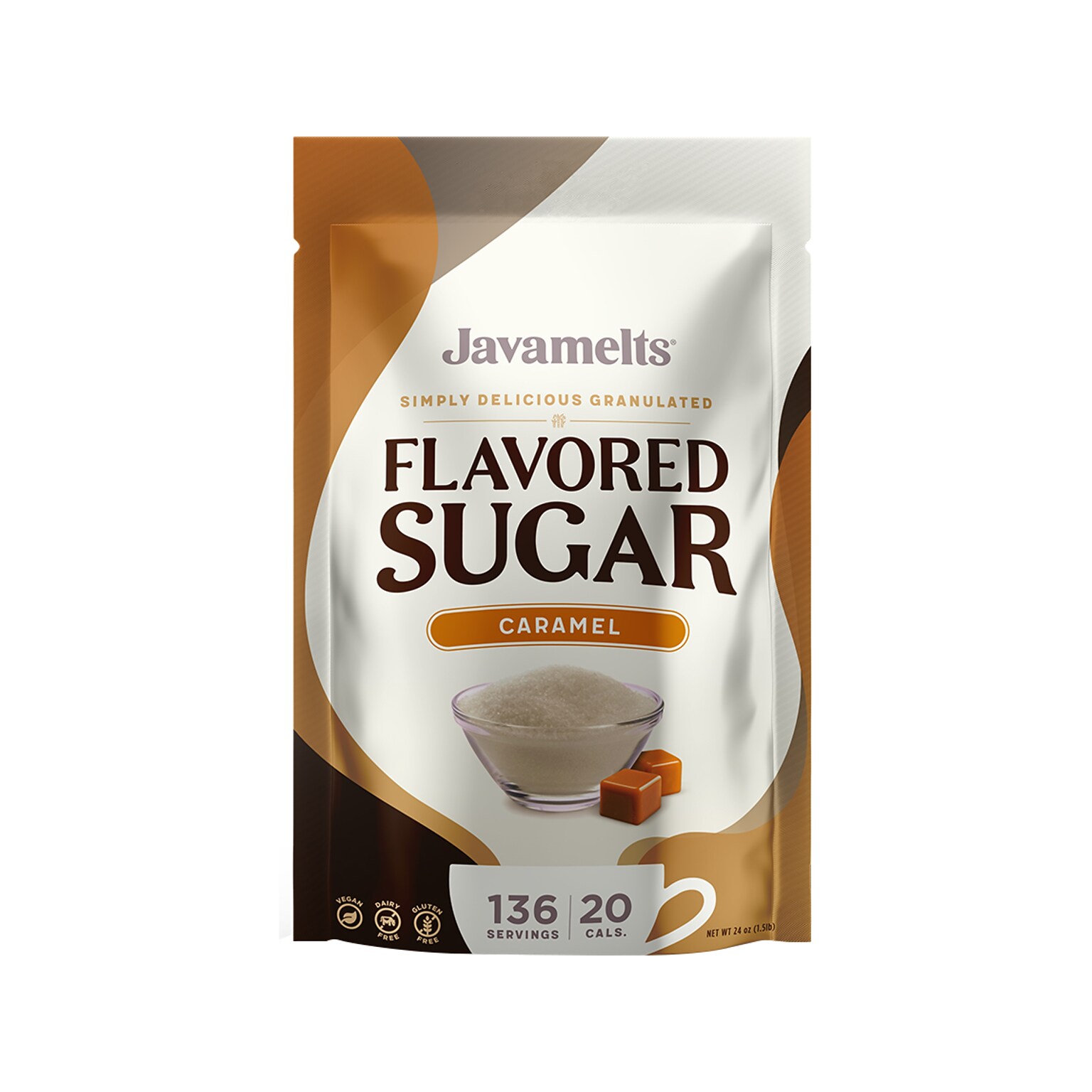 Javamelts Caramel Flavored Sugar Resealable Bag (888842C)