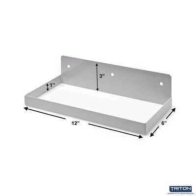 Triton Products DuraHook 12 W x 6 D White Steel Pegboard Shelf (76126W)