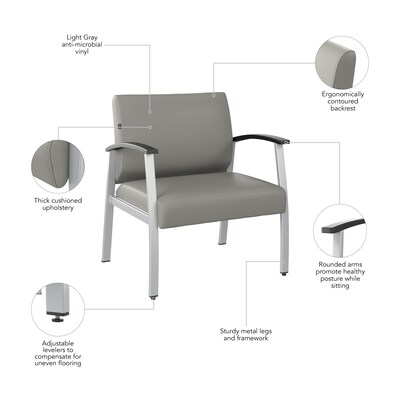Bush Business Furniture Arrive Vinyl Bariatric Guest Chair, Light Gray (CH3902GVL-03)
