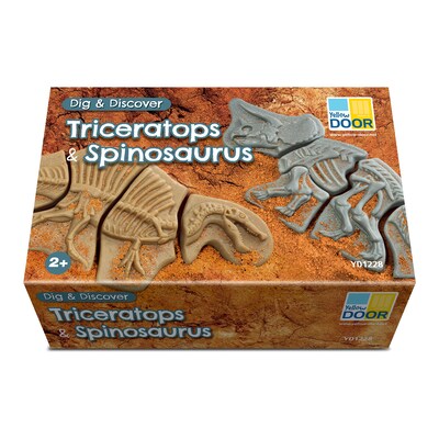 Yellow Door Dig and Discover Triceratops & Spinosaurus, Assorted Colors, 10/Set (YUS1228)