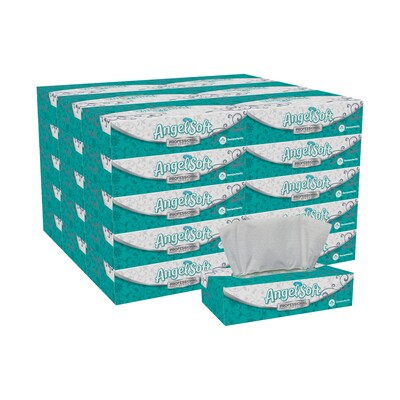 Angel Soft Professional Series Facial Tissue, 2-Ply, White, Flat Box, 100 Sheets/Box, 1 Box/Pack (48