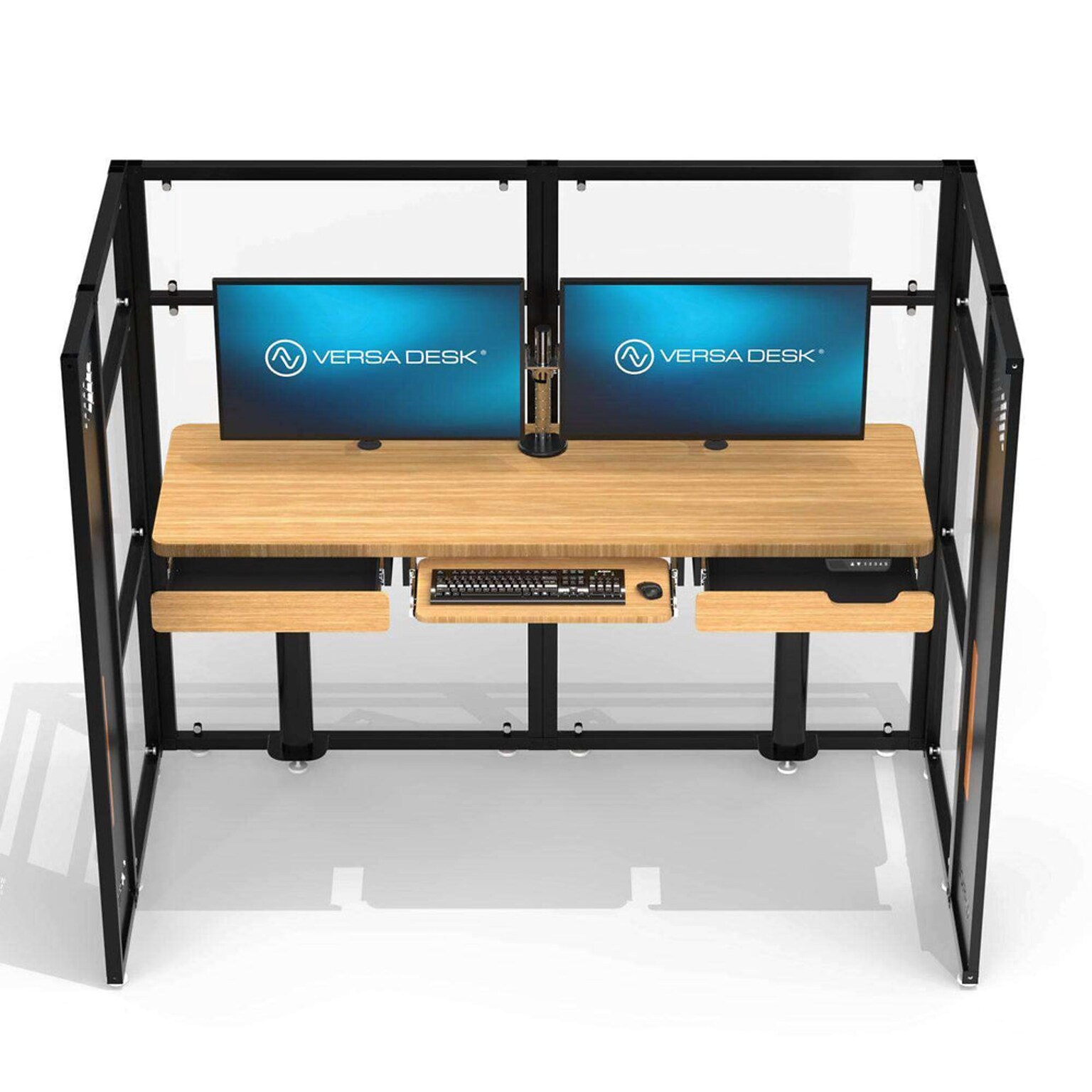 VersaDesk WorkNest 72W Electric Adjustable Floating Surface Standing Desk, Bamboo (FSSD7224-BNB)