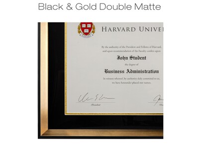 Excello Global Products 11" x 14" Resin Photo/Document Frame, Black/Gold (EGP-HD-0332)