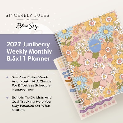 2027 Blue Sky Sincerely Jules 8.5" x 11" Weekly & Monthly Planner (164245)