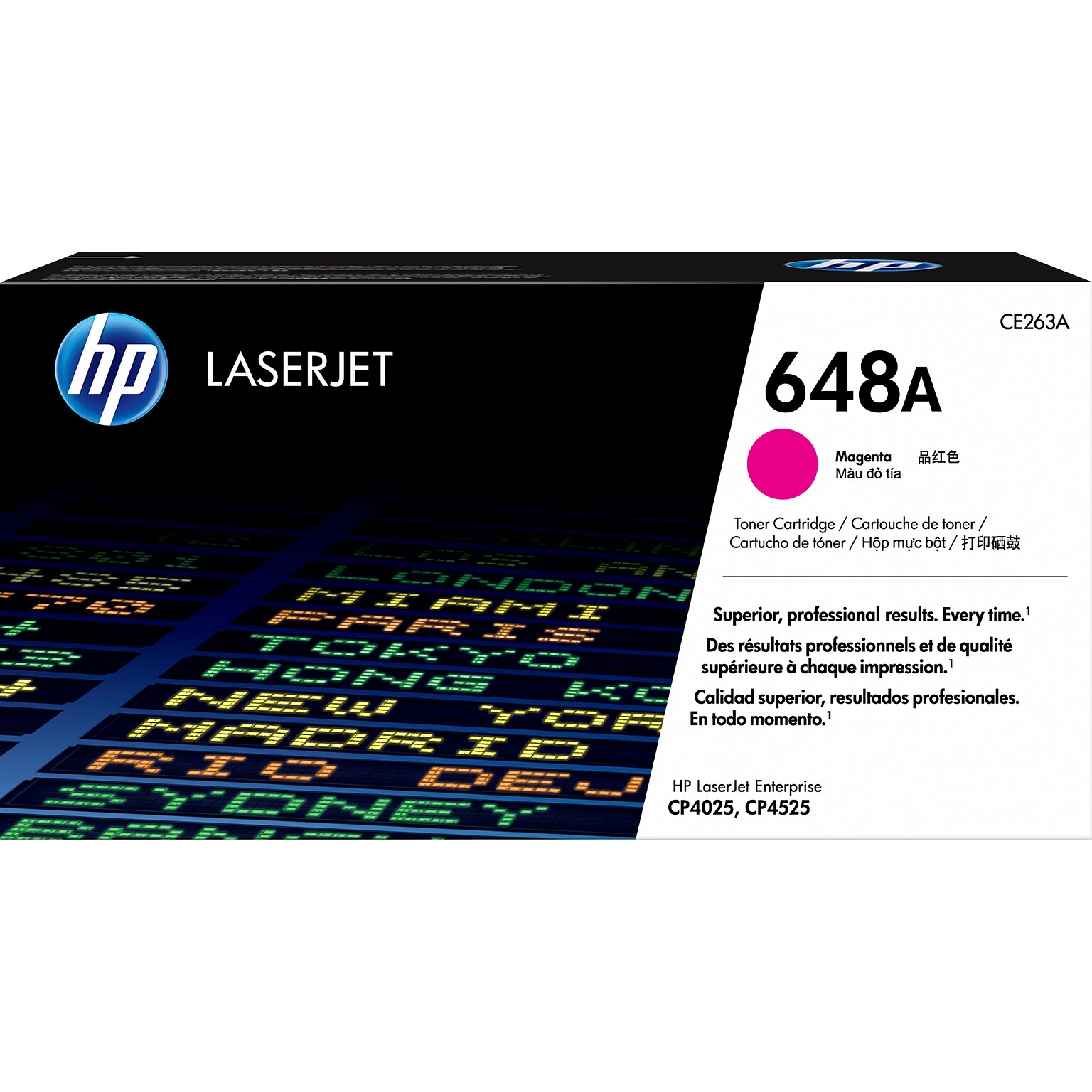 HP 648A Magenta Standard Yield Toner Cartridge, Prints Up to 11,000 Pages (CE263A)