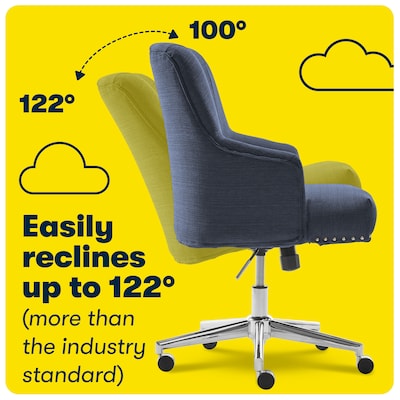 Serta Style Leighton Fabric Swivel Computer and Desk Chair, Blue (47925A)