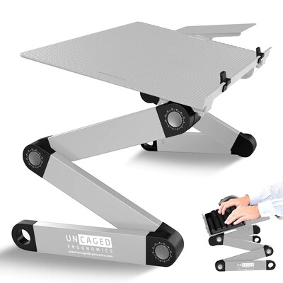Uncaged Ergonomics WorkEZ Adjustable Keyboard Tray, Silver (WEKTS)