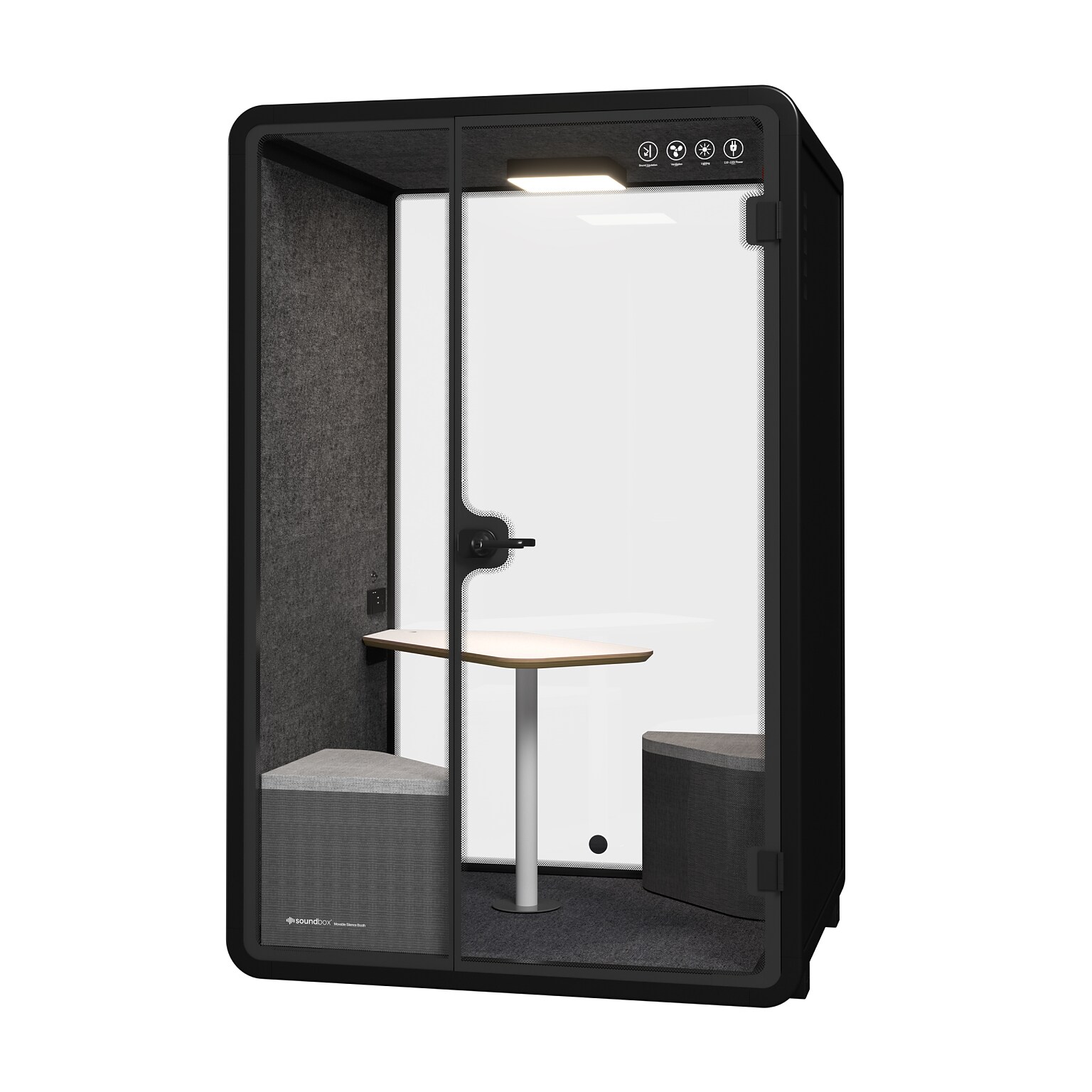 FlexiSpot WorkCube Series Sound Absorbing 2 Person Privacy Booth, Gray (P2FG-KIT)